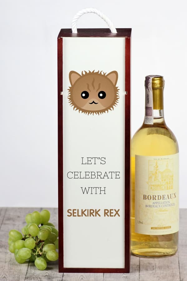 Selkirk Rex - vinkasse med grafik og Art-Dog-mærket inskription
