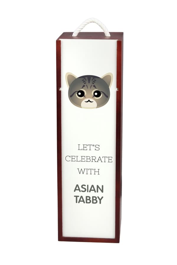 Asiatisk tabby - vinkasse med grafik og inskriptionen af Art-Dog-mærket