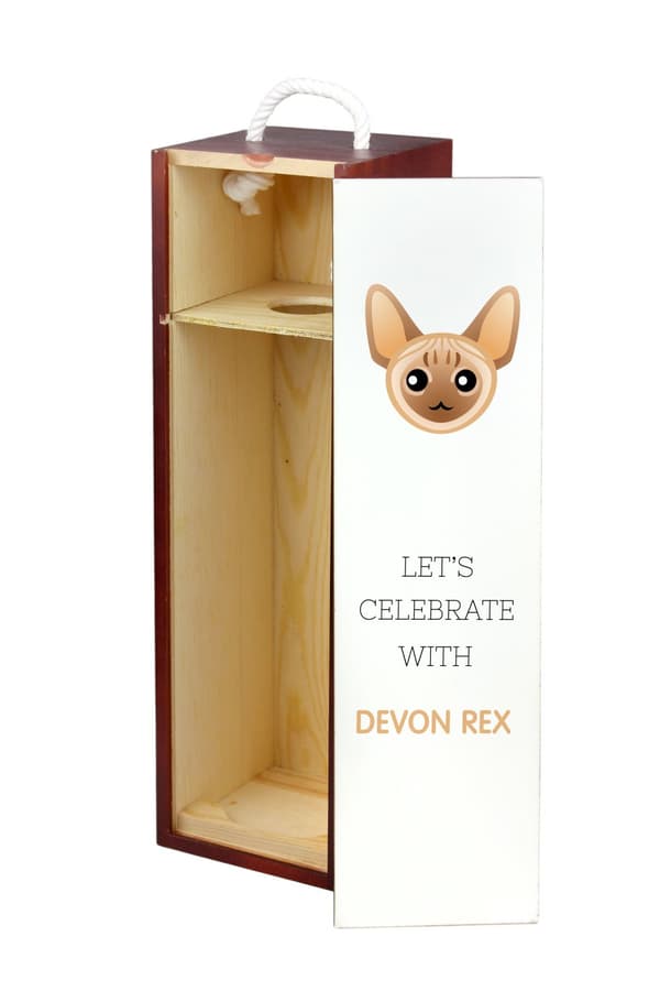 Devon Rex - vinkasse med grafik og Art-Dog-mærket inskription