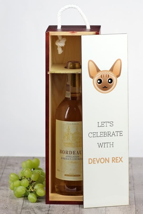 Devon Rex - vinkasse med grafik og Art-Dog-mærket inskription