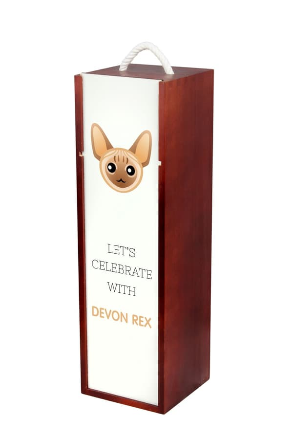 Devon Rex - vinkasse med grafik og Art-Dog-mærket inskription