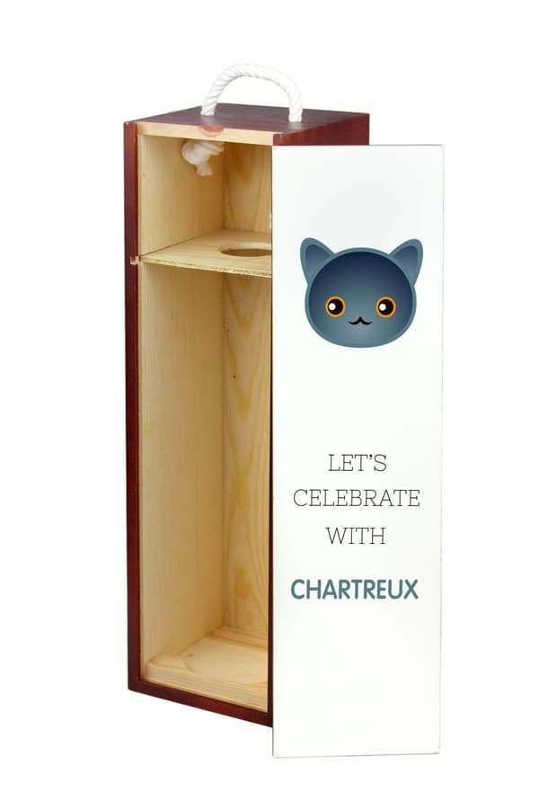 Chartreux - vinkasse med grafik og Art-Dog-mærket inskription