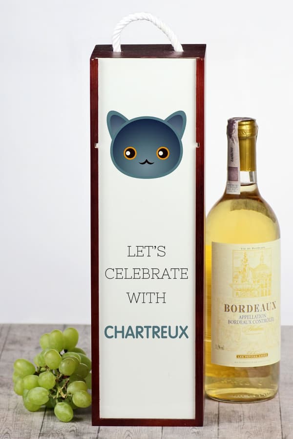 Chartreux - vinkasse med grafik og Art-Dog-mærket inskription