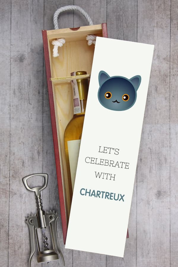 Chartreux - vinkasse med grafik og Art-Dog-mærket inskription