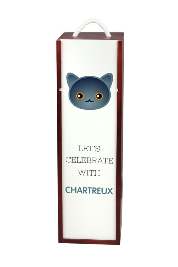 Chartreux - vinkasse med grafik og Art-Dog-mærket inskription