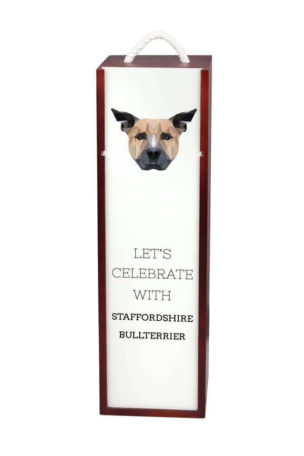 Staffordshiren bullterrieri, Staffik, Staffi - geometrinen laatikko valokuvalla ja kirjoituksella Art-Dog