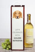 Miniatyrbild 4 av 6: Golden Retriever - en geometrisk låda med ett foto och en inskription för Art-Dog-vin