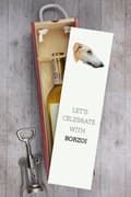 Miniatyrbild 6 av 6: Ryska Borzoi, Borzoi, Barzoi - en geometrisk låda med ett foto och en inskription för Art-Dog-vin