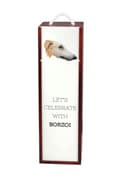 Miniatyrbild 1 av 6: Ryska Borzoi, Borzoi, Barzoi - en geometrisk låda med ett foto och en inskription för Art-Dog-vin
