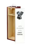 Miniatyrbild 3 av 6: Czech Terrier, Cesky Terrier - geometrisk låda med ett foto och inskription för vin av Art-Dog