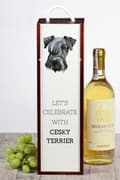 Miniatyrbild 4 av 6: Czech Terrier, Cesky Terrier - geometrisk låda med ett foto och inskription för vin av Art-Dog