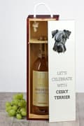 Miniatyrbild 5 av 6: Czech Terrier, Cesky Terrier - geometrisk låda med ett foto och inskription för vin av Art-Dog