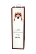 Miniatyrbillede 1 af 6: Persisk Greyhound, Saluki - en geometrisk æske med et foto og en inskription til Art-Dog vin