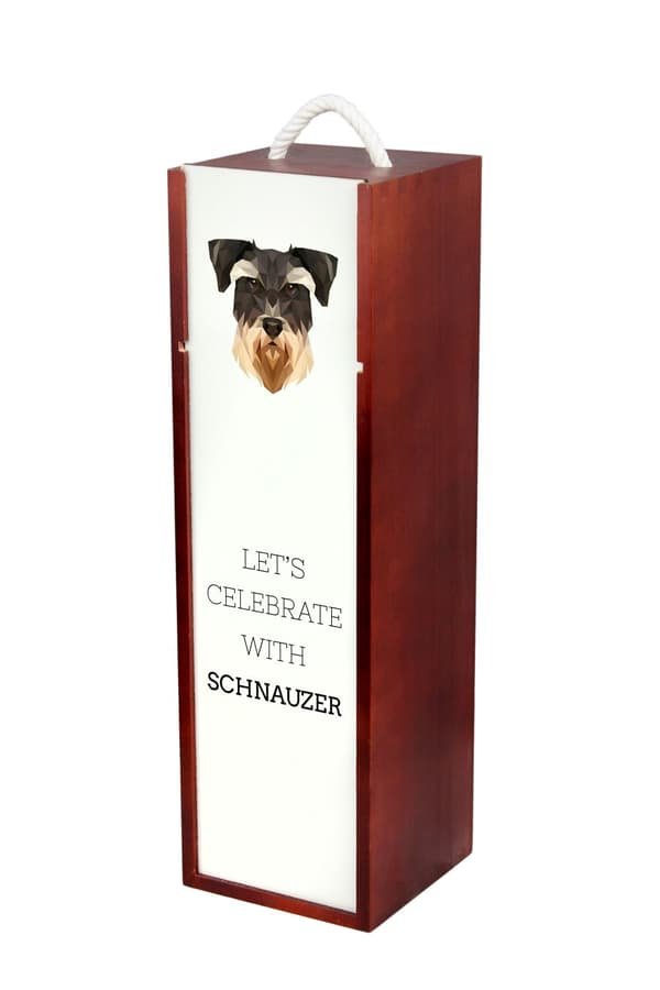 Schnauzer, Schnauzer - en geometrisk æske med et foto og en inskription til Art-Dog vin