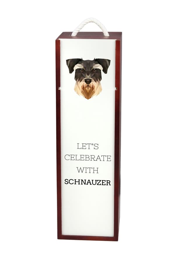 Schnauzer, Schnauzer - en geometrisk æske med et foto og en inskription til Art-Dog vin