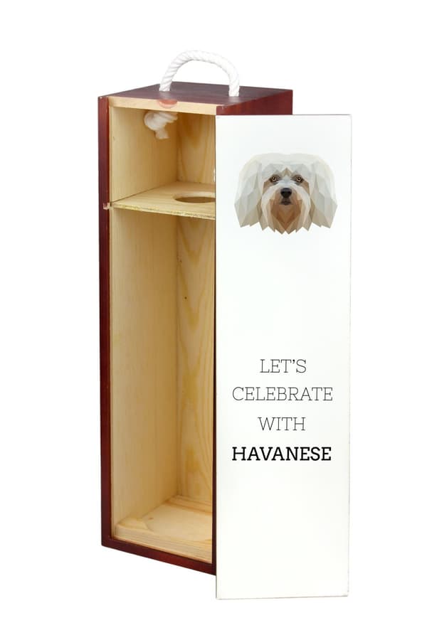 Havanese, Havanese - en geometrisk æske med et foto og en inskription til Art-Dog vin