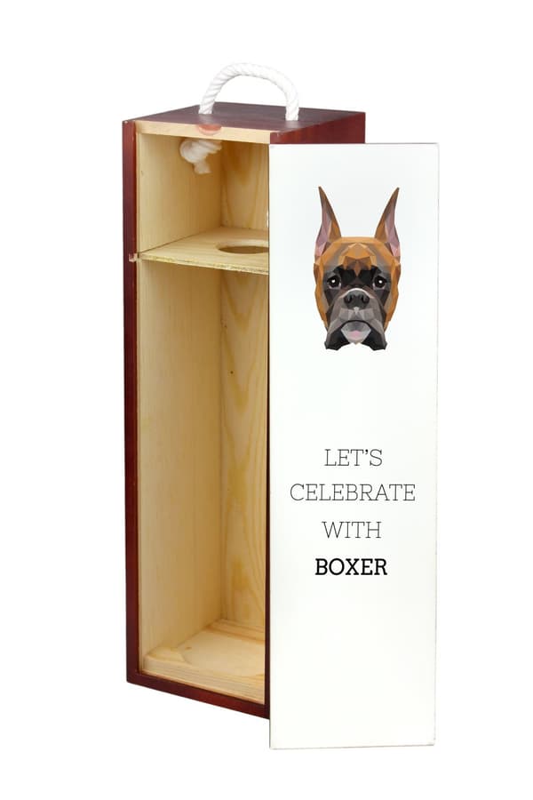 Boxer, Boxer I - en geometrisk æske med et foto og en inskription til Art-Dog vin