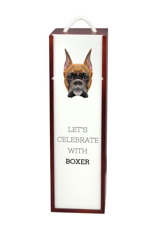 Boxer, Boxer I - en geometrisk æske med et foto og en inskription til Art-Dog vin