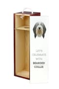 Miniatyrbillede 3 af 6: Bearded Collie, Highland Collie - en geometrisk æske med et foto og en inskription til Art-Dog vin