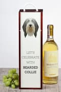 Miniatyrbillede 4 af 6: Bearded Collie, Highland Collie - en geometrisk æske med et foto og en inskription til Art-Dog vin