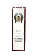 Miniatyrbillede 1 af 6: Bearded Collie, Highland Collie - en geometrisk æske med et foto og en inskription til Art-Dog vin