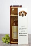 Miniatyrbillede 5 af 6: Breton Basset, Basset Fauve de Bretagne - geometrisk æske med foto og inskription til vin af Art-Dog