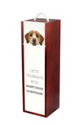 Miniatyrbillede 2 af 6: Breton Basset, Basset Fauve de Bretagne - geometrisk æske med foto og inskription til vin af Art-Dog