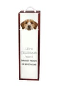 Miniatyrbillede 1 af 6: Breton Basset, Basset Fauve de Bretagne - geometrisk æske med foto og inskription til vin af Art-Dog