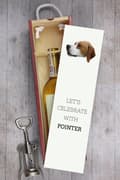 Miniatyrbild 6 av 6: Pointer - en geometrisk låda med ett foto och en inskription för Art-Dog-vin