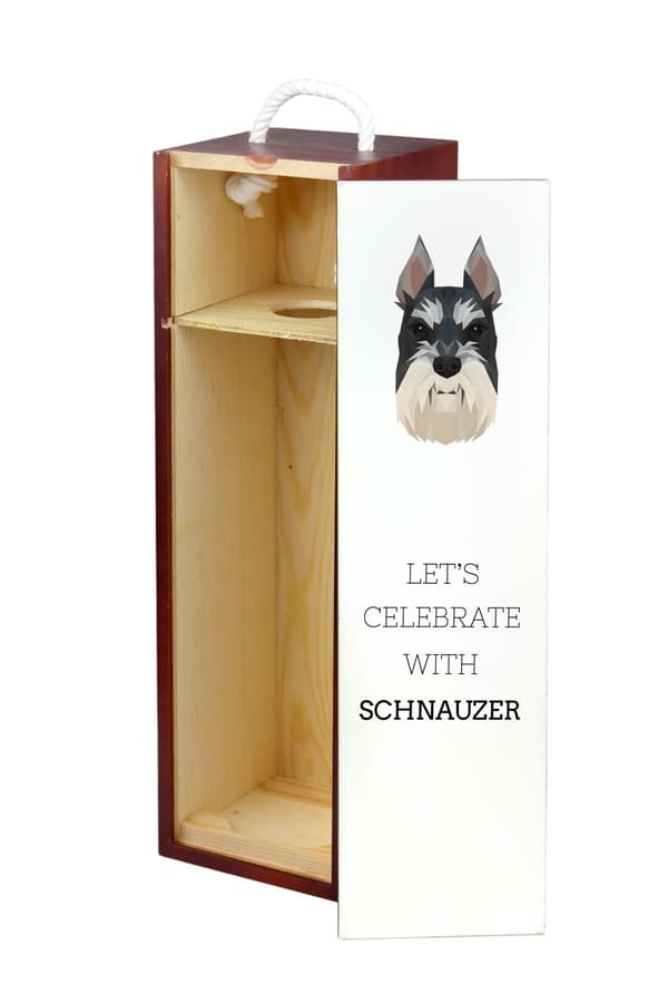 Schnauzer, Schnauzer I - geometrisk låda med foto och inskription för vin av Art-Dog