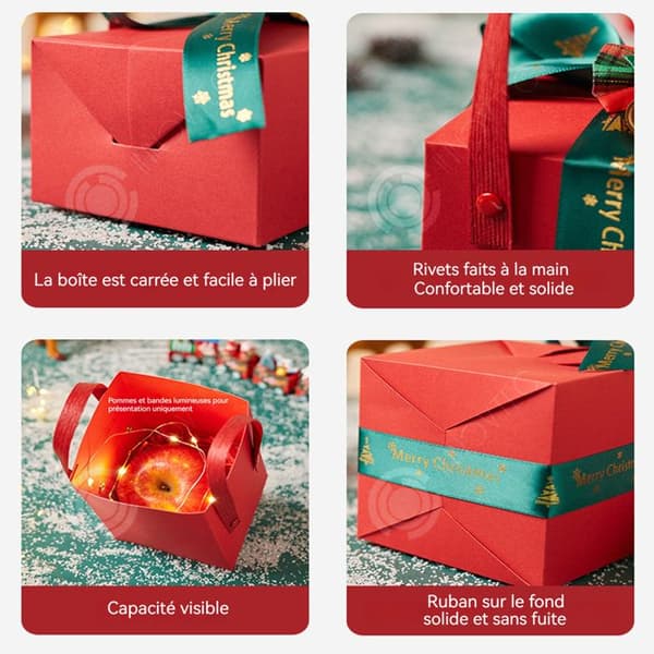 INN Smyckeskrin 10x10x10cm Jul Äppelkartong Dekorativ Äppelkartong Nyårsafton Tom förpackning Medföljande presentask