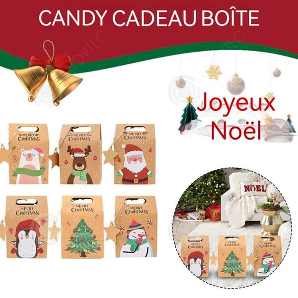 INN Smyckeskrin 9x5x6cm 24 st Creative Christmas Candy Box Presentförpackning Kraftpapper Snowflake Holiday Presentbox
