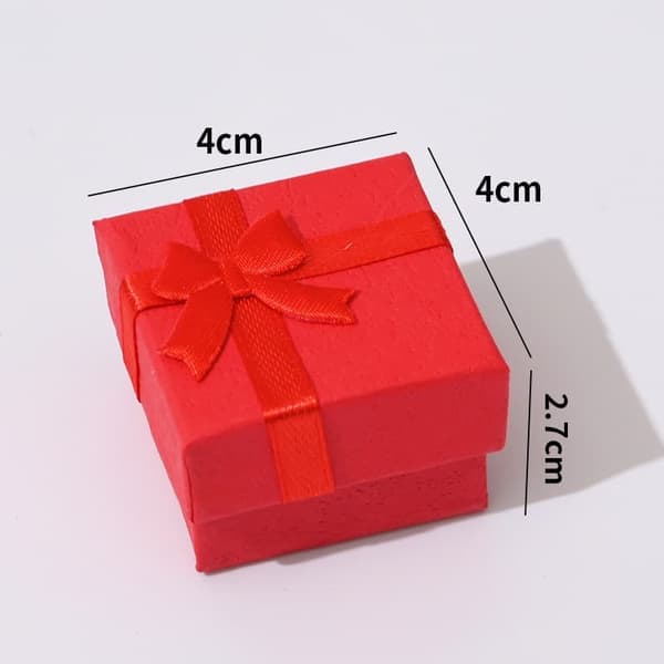 Elegant Presentask för Smycken – 10-pack 4x4 cm med Fjärilsrosett för Ringar, Örhängen och Andra Smycken