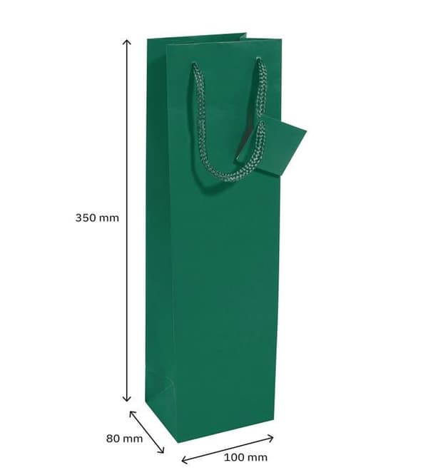Sigel flasklåda - GT502/5 - GT502 Set med 5 presentpåsar för flaskor, 35 x 10 cm, matt, mörkgrön