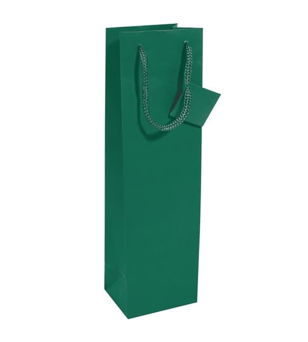 Sigel flasklåda - GT502/5 - GT502 Set med 5 presentpåsar för flaskor, 35 x 10 cm, matt, mörkgrön