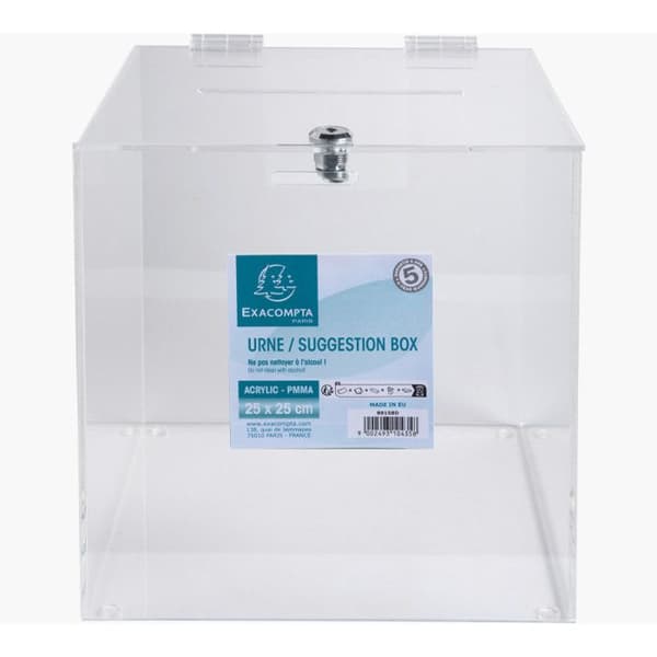 Exacompta transparent valurna - För val, tävlingar, lotterier - Med lås - 25x25cm