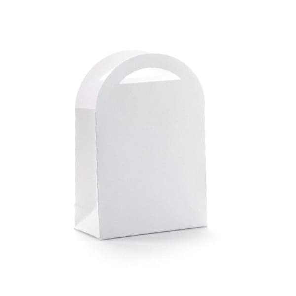 Presentask 7x10 cm 6 stykker hvid lille taske