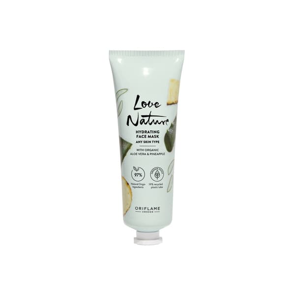 Oriflame Love Nature Återfuktande ansiktsmask med ekologisk aloe vera och ananas 75 ml
