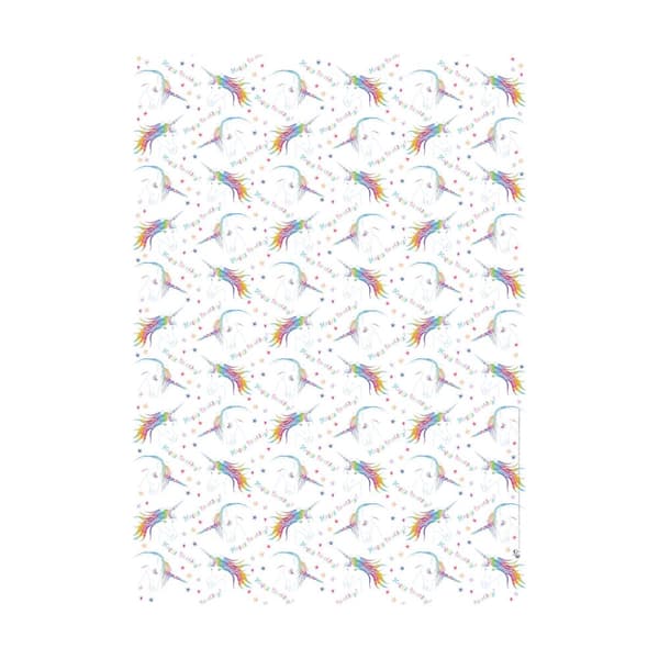 Deckled Edge Presentpapper (förpackning med 2) Happy Birthday Unicorns 50 x 70cm