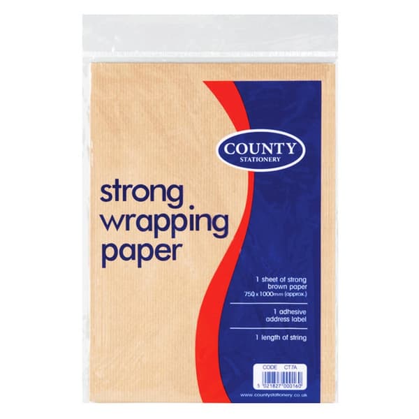County Stationery Brown Parcel Wrapping Paper (Pack Of 36) Brown One Size