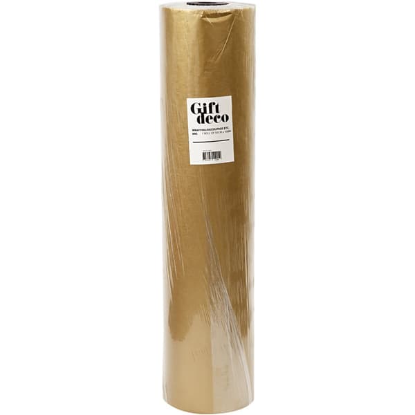 Presentpapper Guld - 100 meter - Bredd: 50 cm