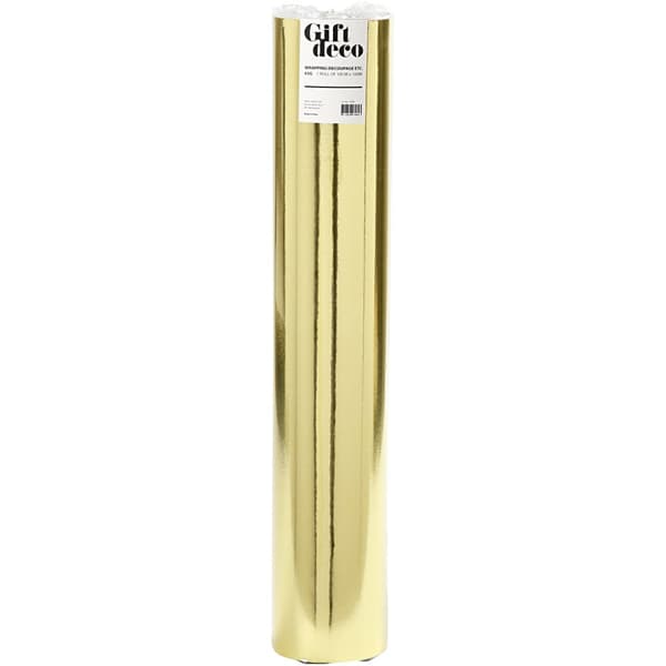 Presentpapper Guld Metallic - 100 meter - Bredd: 50 cm
