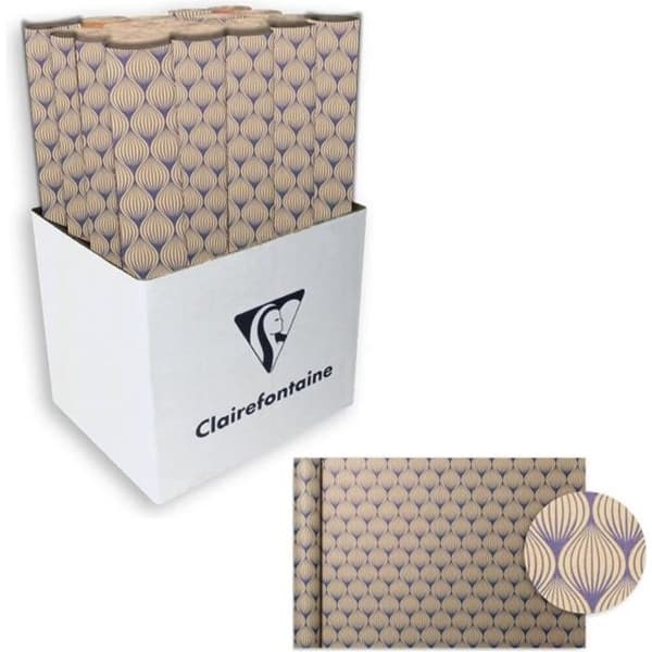CLAIREFONTAINE Blommor Presentpappersrulle - Inslagna - 70 g/m² - Blå
