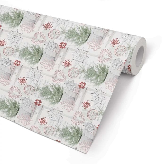 Julpapper/Julklappspapper 57cm x 154m, 80g, Pinetree (julgran), 7 kg, 154 m/rulle