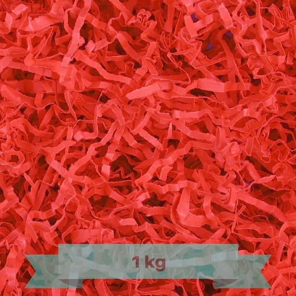 Frisure Strimlat papper - Creative Deco - 1 kg - Röd - Kraftpapper - Presentförpackning