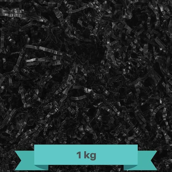 Frisure Strimlat papper - Creative Deco - 1 kg - Svart - Kraftpapper - Presentförpackning