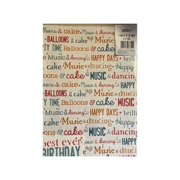 Presentpapper för födelsedagsfirande (2-pack) Beige/Red/Blue One Size