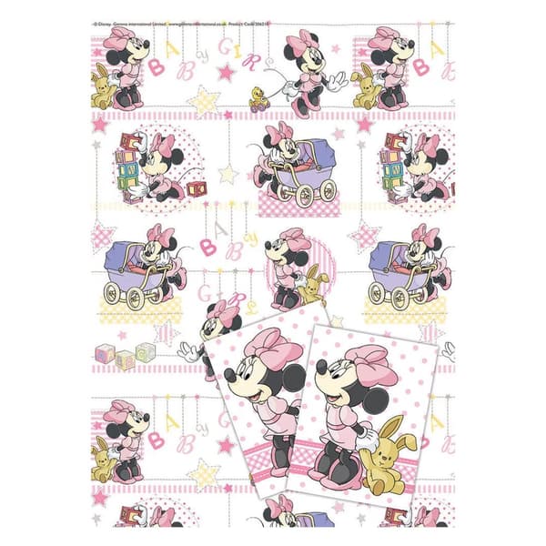 Disney Minnie Mouse Gift Wrap Sheets (Pack of 2) White/Pink/Yellow One Size