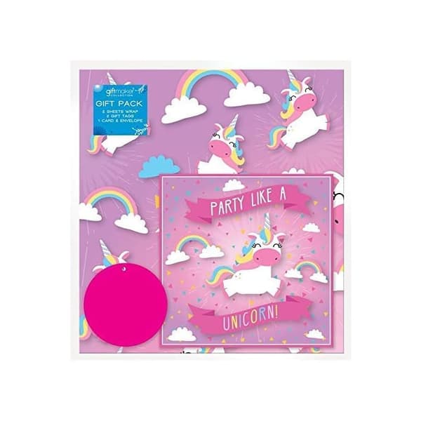 IG Design Unicorn Gift Wrap Set Pink/Multicoloured One Size