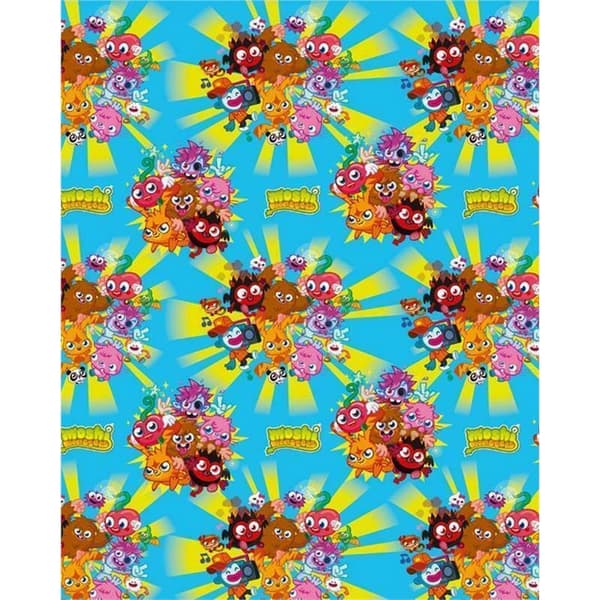 Moshi Monsters Cartoon Character Gift Wrap Sheets (Pack of 2) Multicoloured One Size